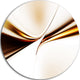 Dynamic Golden Waves, Abstract Digital Art Round Metal Wall Art, 23"