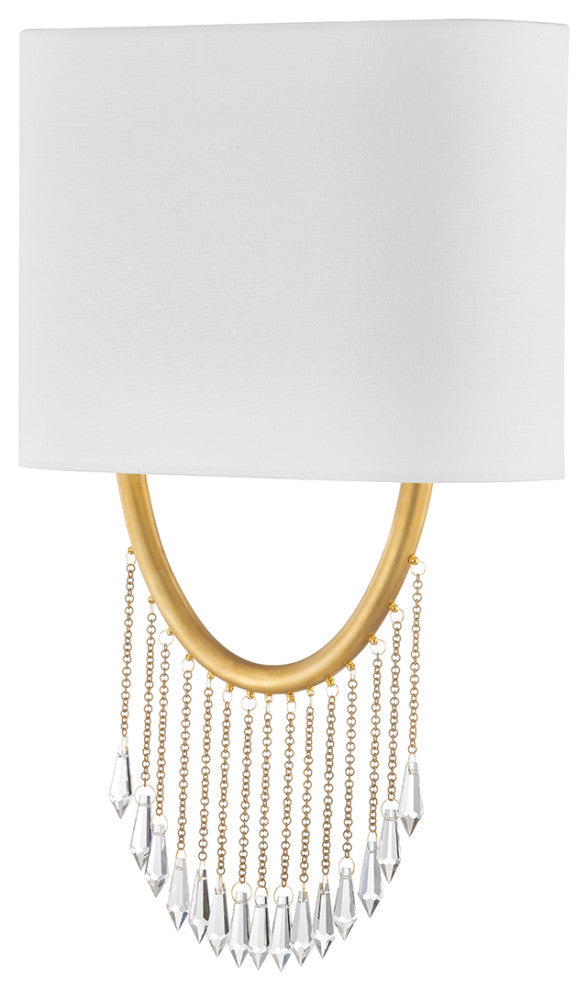 Francesca 2-Light Sconce, Vintage Brass