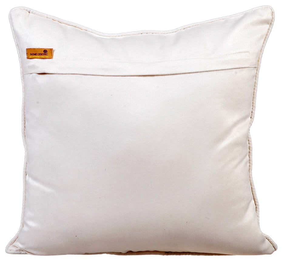 Ivory & White Throw Pillows On Bed Beehive 20"x20" Leather, Invisible White