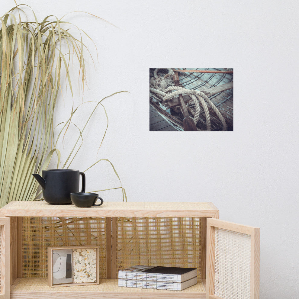 Vintage Boat Oars and Ropes Nautical Photo Loose Wall Art Prints, 12" X 16"