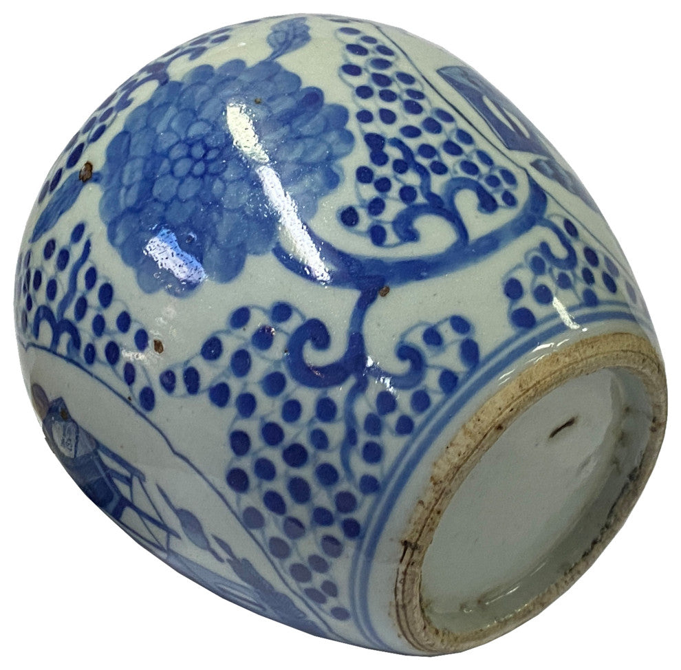 Oriental Handpainted Flower Vase Small Blue White Porcelain Ginger Jar Hws2332