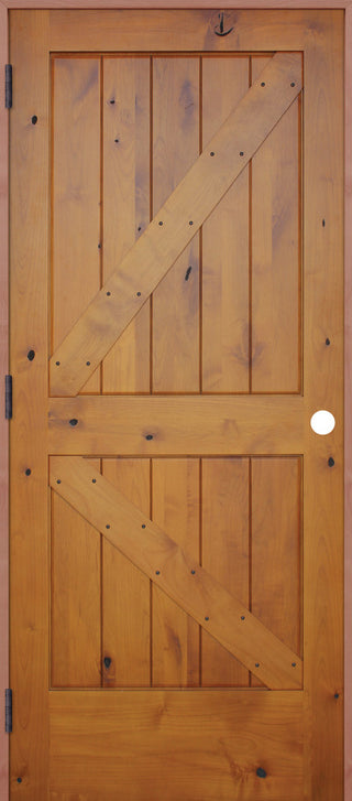 Interior 2 Panel V-Groove Reversible Handing Pre-hung Door Kit, 30x80