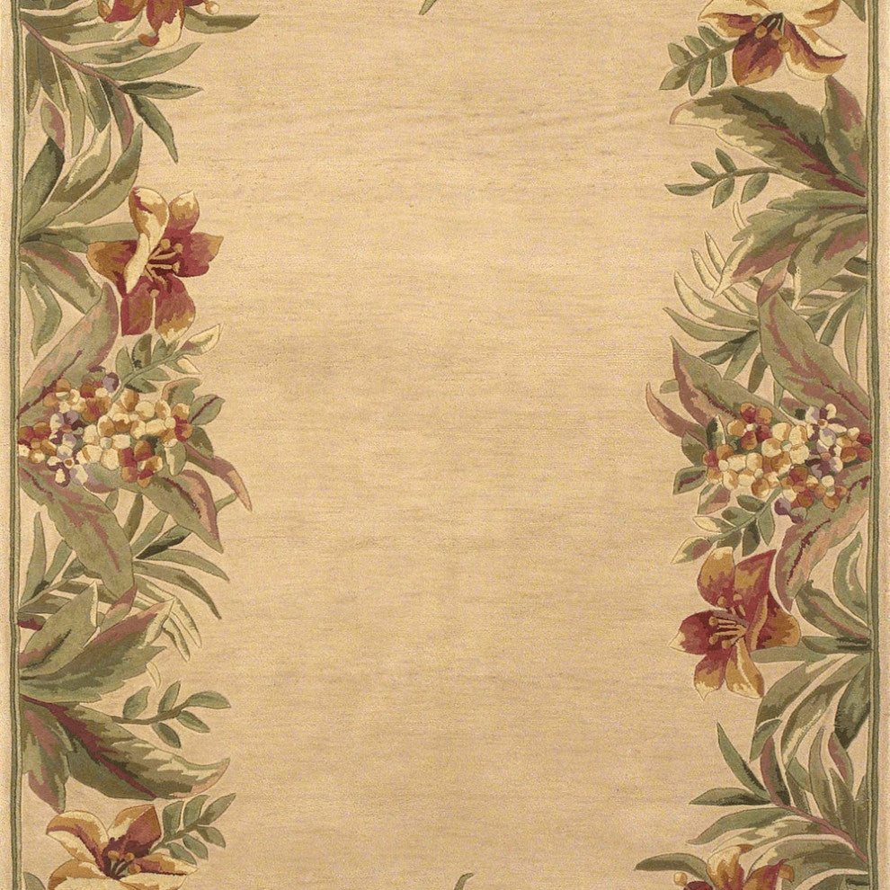 5' X 8'  Wool Ivory  Area Rug