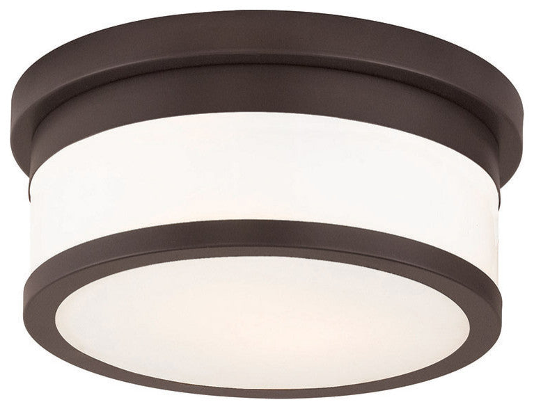 Livex 65501-07 2-Light Bronze Ceiling Mount, Bronze