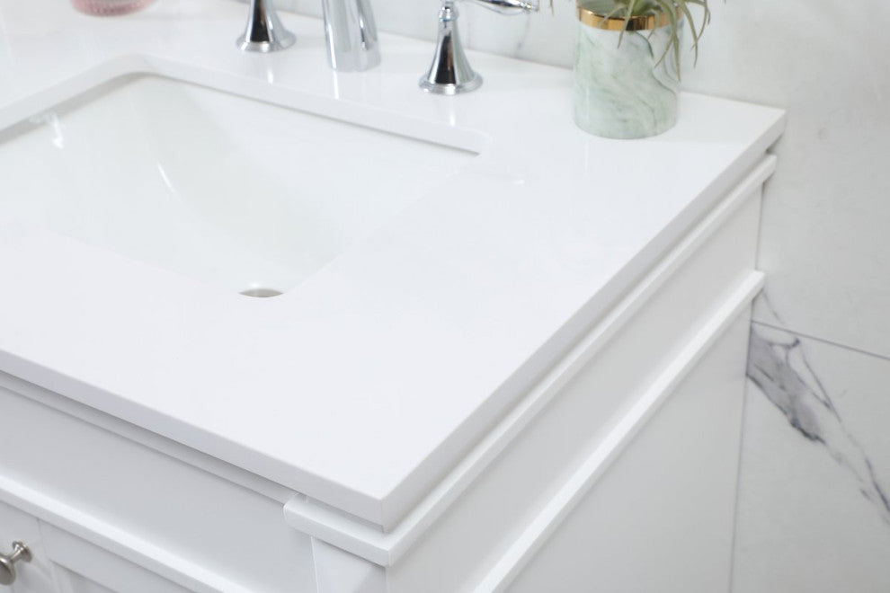 Home Living 21" Transitional White-Light Bathroom Vanity