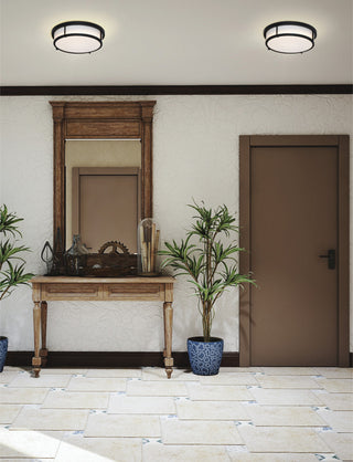 Maxim 10274WT Rogue 17"W LED Flush Mount Drum Ceiling Fixture - Black