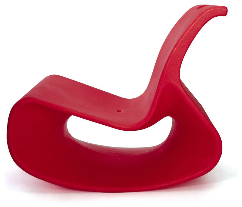 Modern Plastic Outdoor Lounge Chair, Offi Mod Lounger, Red