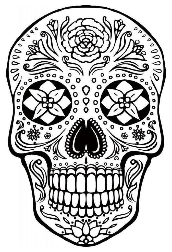 "Sugar Skull Coloring I" Digital Paper Print by Janelle Penner, 30"x42"