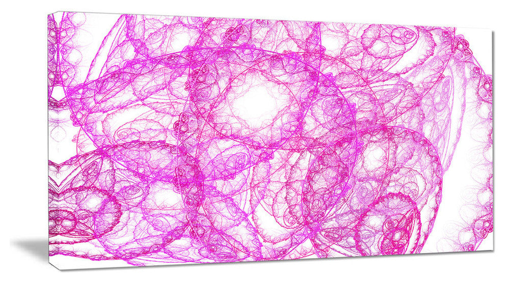 Pink Pattern on White Background, Oversized Abstract Canvas Art Print, 60x28