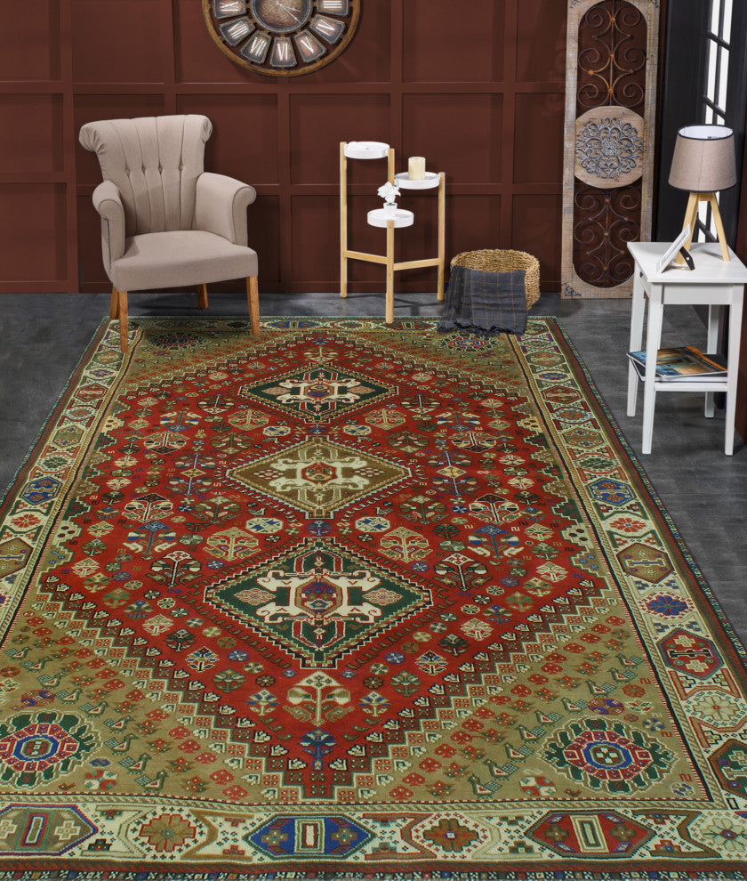 Fine Vintage Distressed Maira Rust Rug