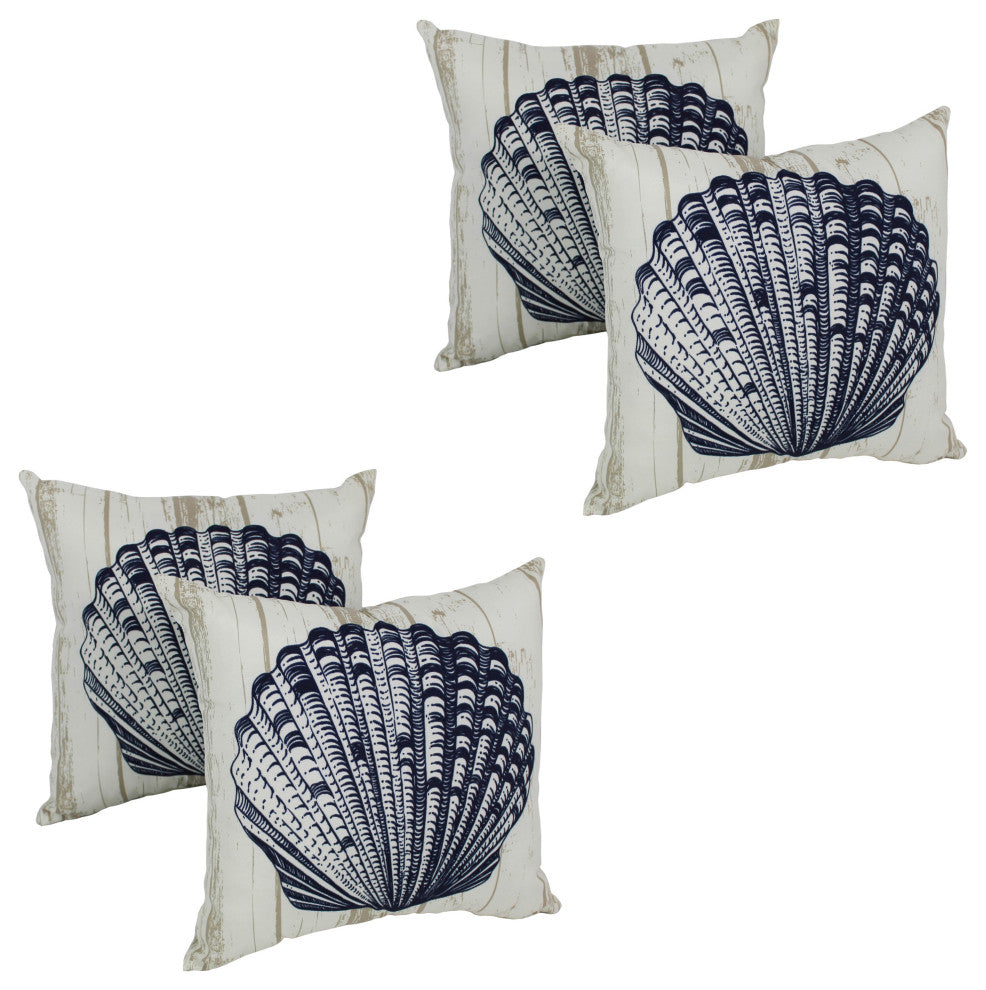 Spun Polyester 17" Outdoor Throw Pillows, Set of 4, Tropical