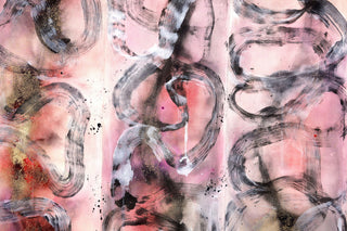 Pink black abstract minimal artwork