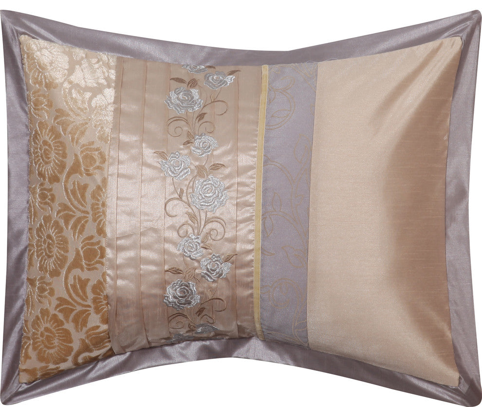 Riley 7-Piece Bedding Comforter Set, Sand, Queen