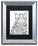Hello Angel ''Miaow'' Art, Silver Frame, Black Mat, 14x11