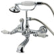 Kingston Brass 7" Wall Mount Tub Faucet With Hand Shower, Polished Chrome