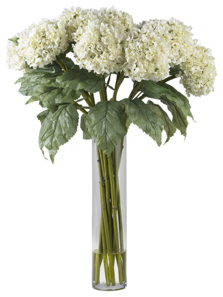 Hydrangea Silk Flower Arrangement, White