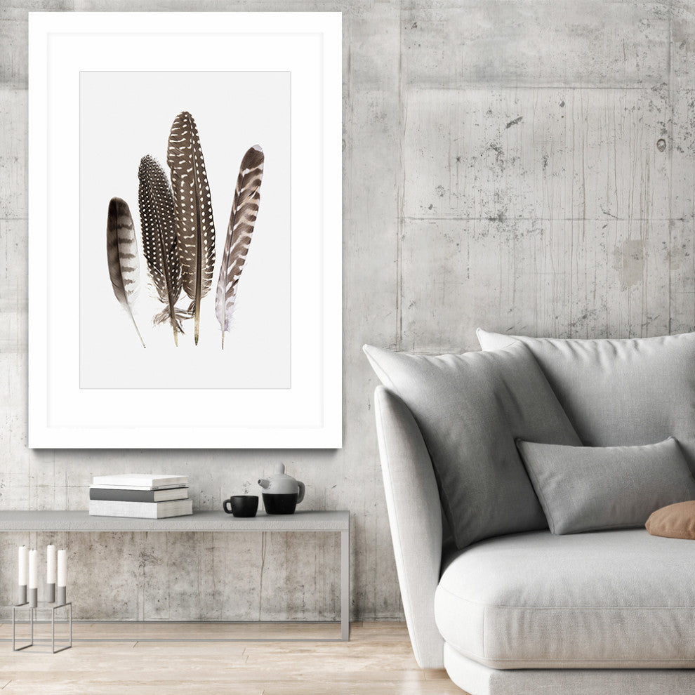 "Feathers II" Matted and Framed, 52"x36"