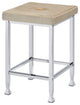 Benzara BM251121 Counter Height Stool With Padded Seat and Metal Base, Beige