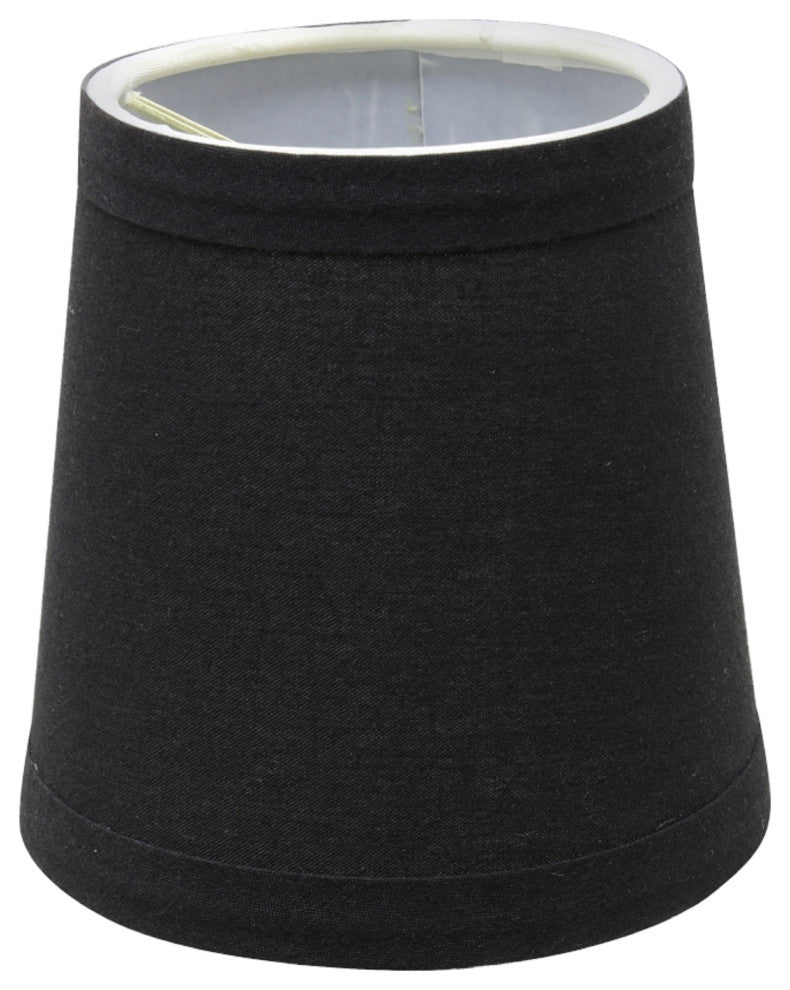 32046-9 Small Hardback Empire  Chandelier Clip On Lamp Shade Black 3"x4"x4"