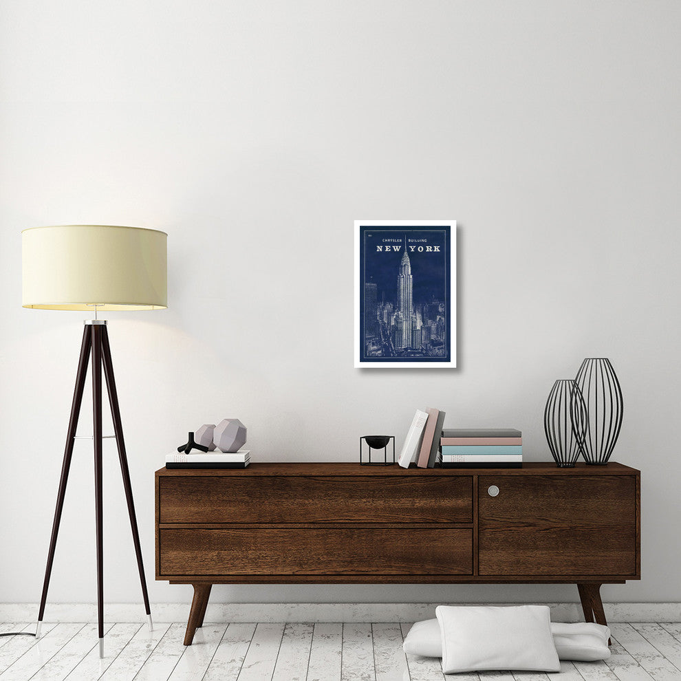 "Blueprint Map New York Chrysler Building" Paper Print by Sue Schlabach, 18"x26"
