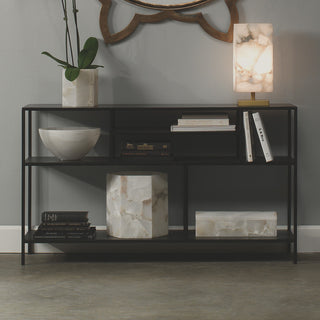 Element Shelved Console Table, Black Iron