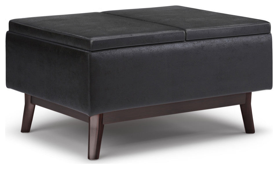 Owen Tray Top Small Coffee Table Storage Ottoman