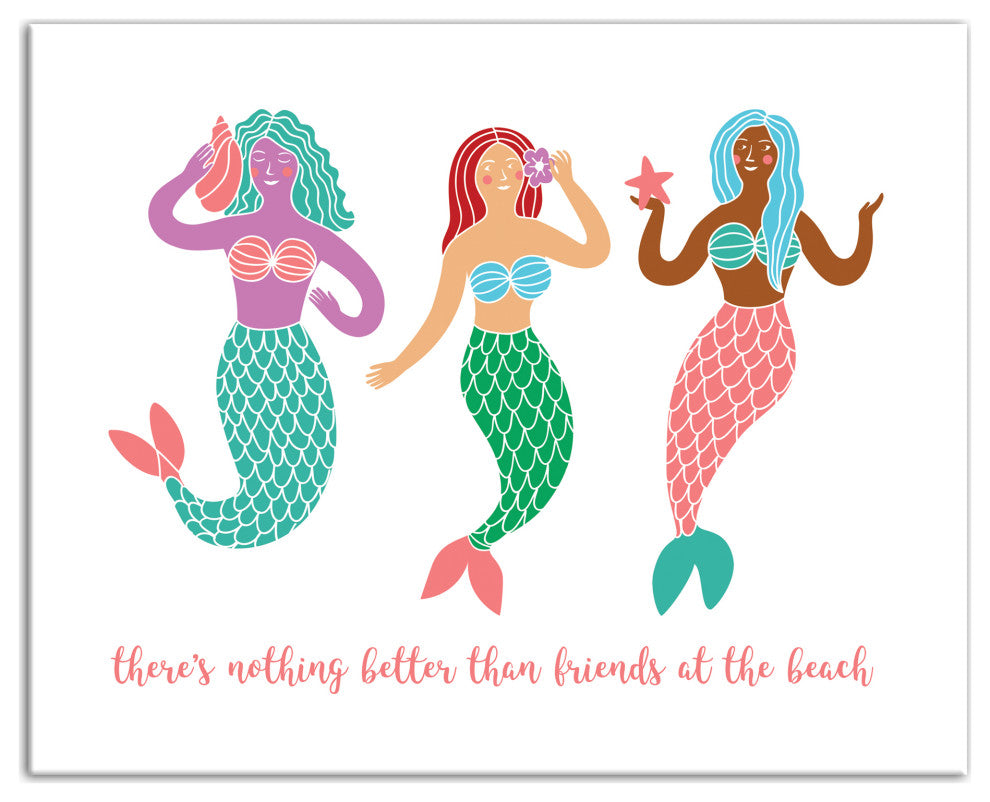 Mermaid Friends 20x16 Canvas Wall Art
