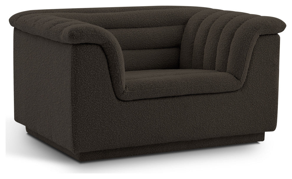 Cascade Upholstered Set, Brown, Boucle Fabric, Chair