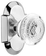 Cottage Plate Double Dummy Crystal Egg and Dart Knob, Bright Chrome, COTCED