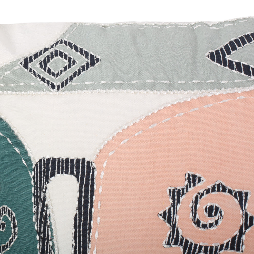Belize Modern Handcrafted Fabric Pillow Cover, Single