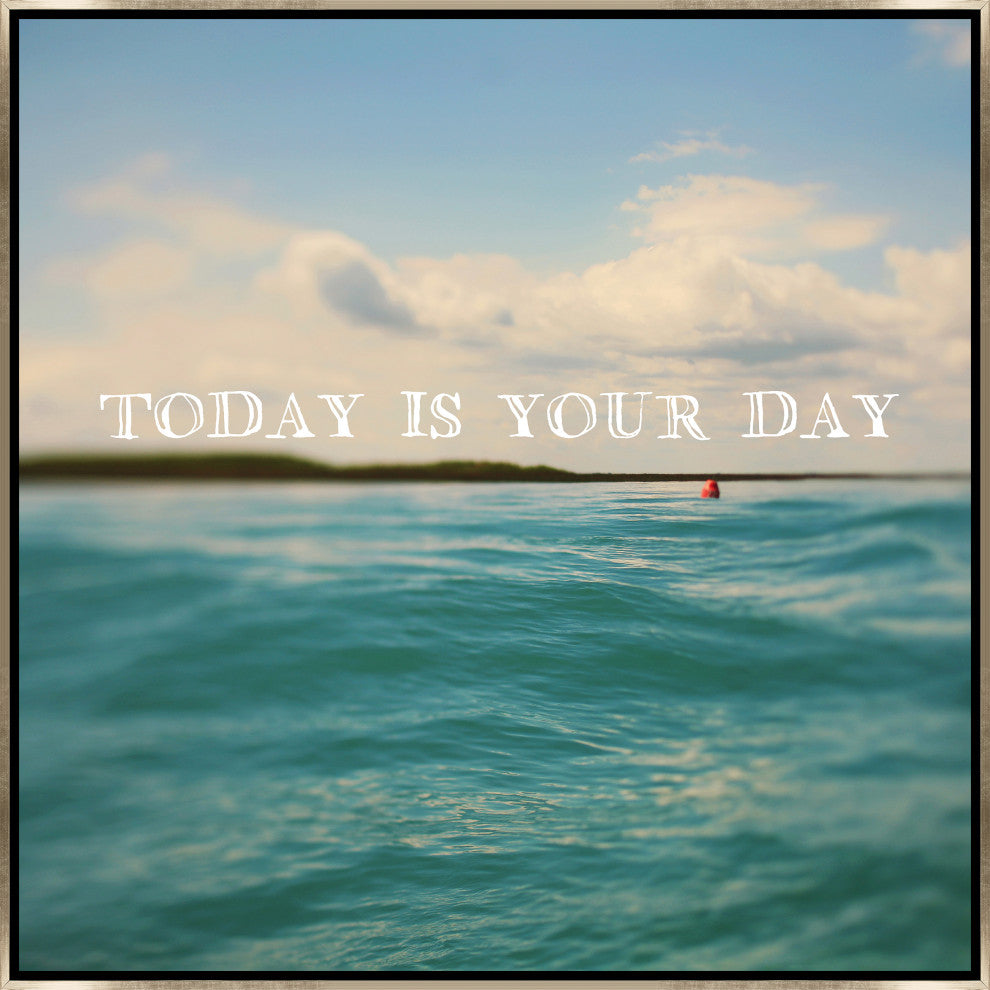 36x36 Today is Your Day, Framed Artwork, Silver