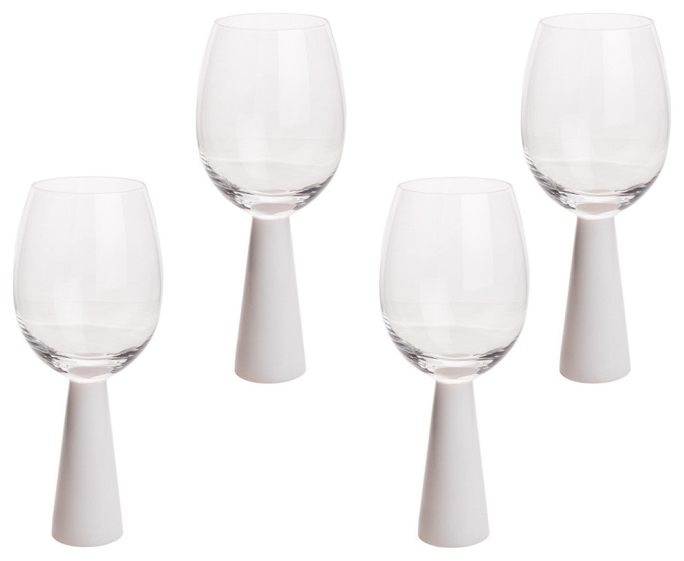 Rose Wine Glasses Set of 4, White