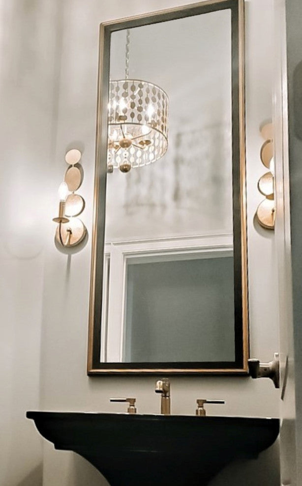 Kendall Framed Wall Mirror, Black & Gold, 20"x24"