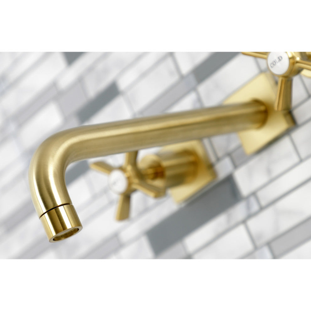 KS6027ZX Wall Mount Tub Faucet, Brushed Brass