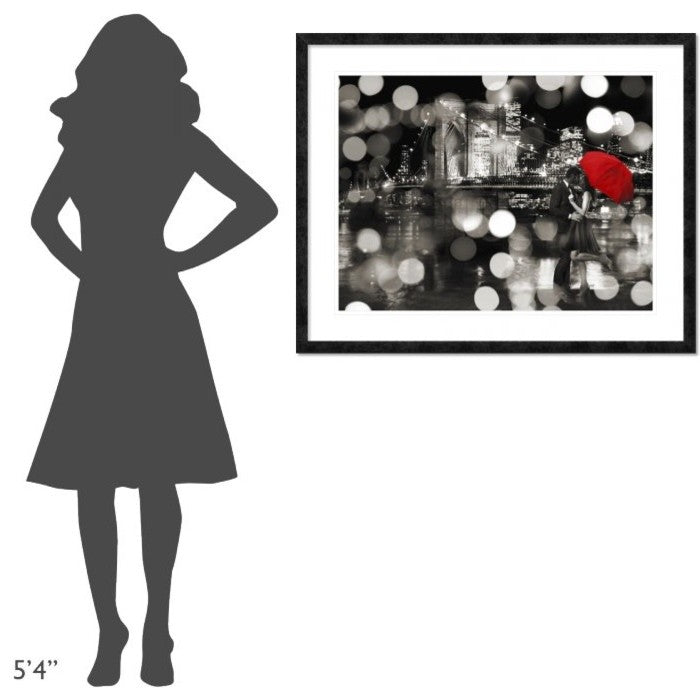 "A Kiss in the Night (BW)" Framed Digital Print by Dianne Loumer, 40x32"