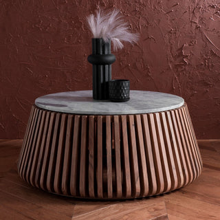 Safavieh Couture Luanne Marble Top Coffee Table Natural/Light Grey