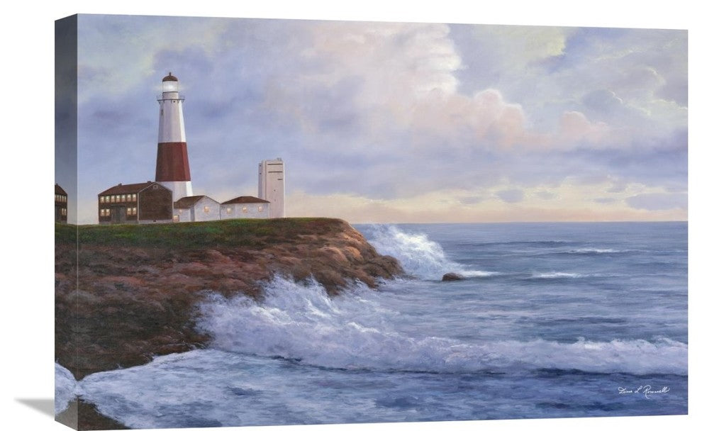 "Montauk Lighthouse" Stretched Canvas Giclee by Diane Romanello, 24"x16"