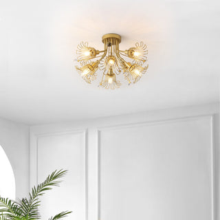 Safavieh Leandra 8Lt 19" Flush Mount, Gold