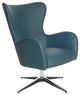 Wilma Swivel Armchair, Dillon Blue Faux Leather With 4 Star Aluminum Base