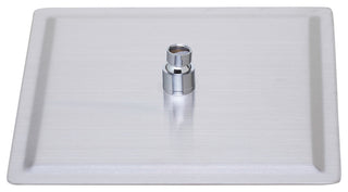 Solid Ultra Thin Rain Shower Head, Brushed Stainless Steel, 12", Square