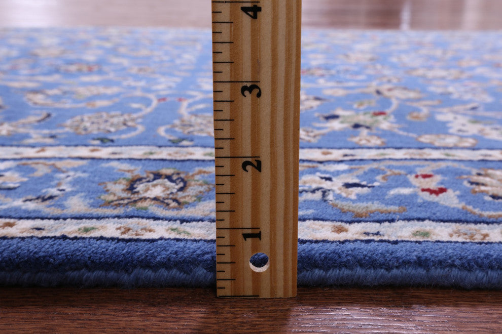 Persian Nain Wool and Silk Handmade Runner Rug 2' 8" X 18' 0" Q11660