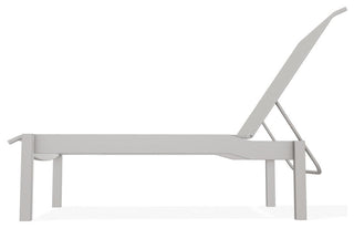 Leeward Sling Stackable Outdoor Chaise Lounge, Harbor/Warm Gray