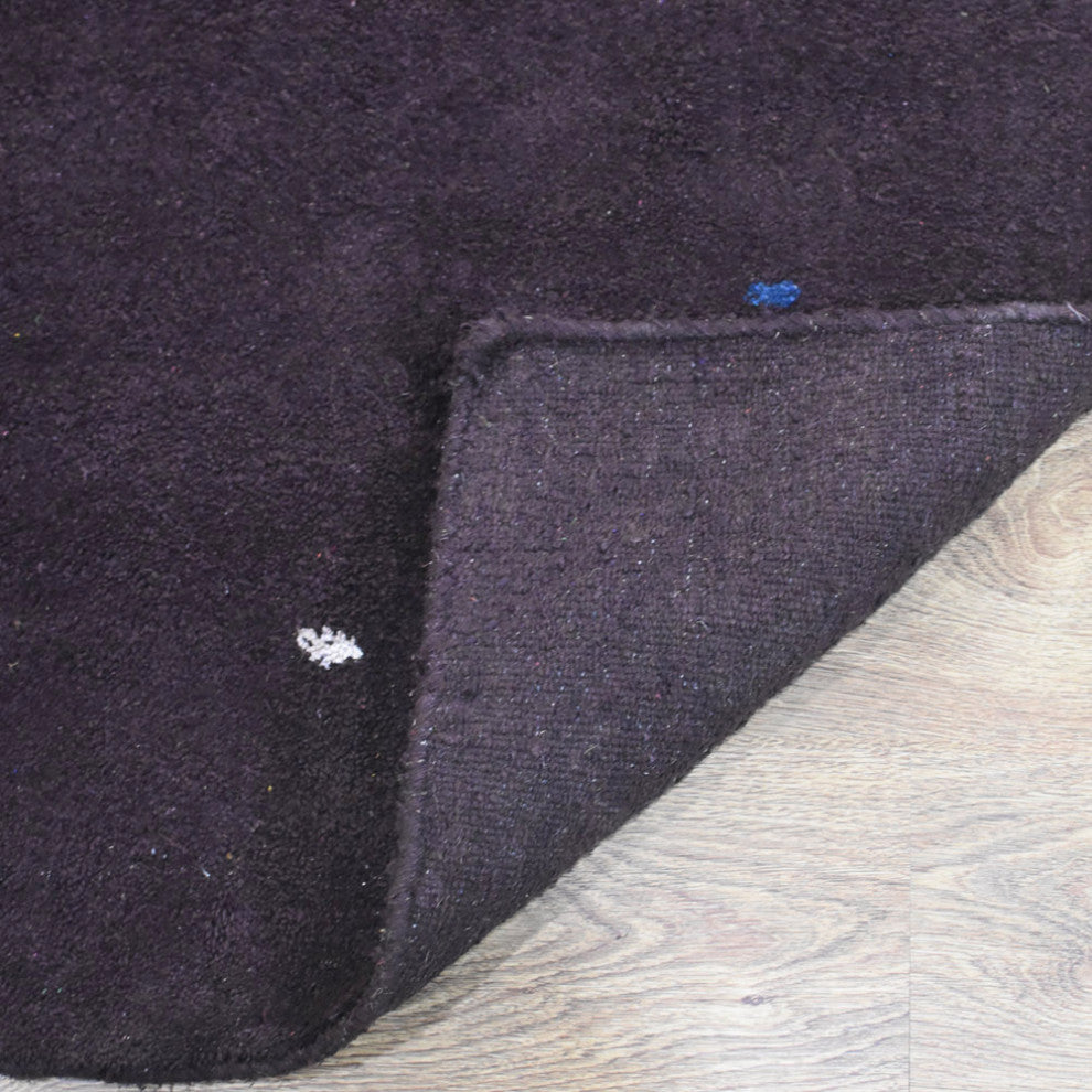 Hand Knotted Loom Silk Mix Area Rug Contemporary Brown