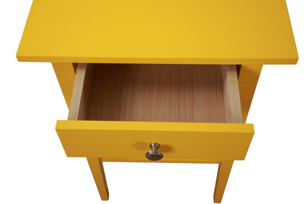 Glory Furniture Dalton 1 Drawer Nightstand in Yellow