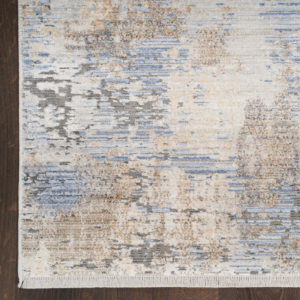Nourison Abstract Hues 9'10" x 13' Grey Blue Modern Indoor Area Rug