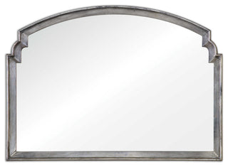 Luxe Extra Wide Silver Shaped Arch Wall Mirror 42 in Contemporary Classic Sofa