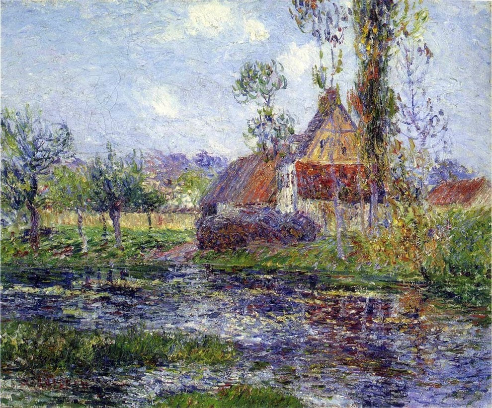 Gustave Loiseau Hendreville by the Eure River, 20"x25" Wall Decal