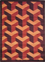 Kaleidoscope Rug, Rooftop, 7'8"x10'9", Burgundy