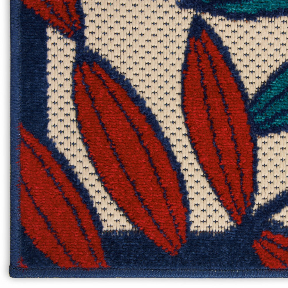 6x 9 Multicolored Leaves Indoor Outdoor Area Rug