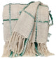 Teal and Beige Textured Woven Handloom Throw
